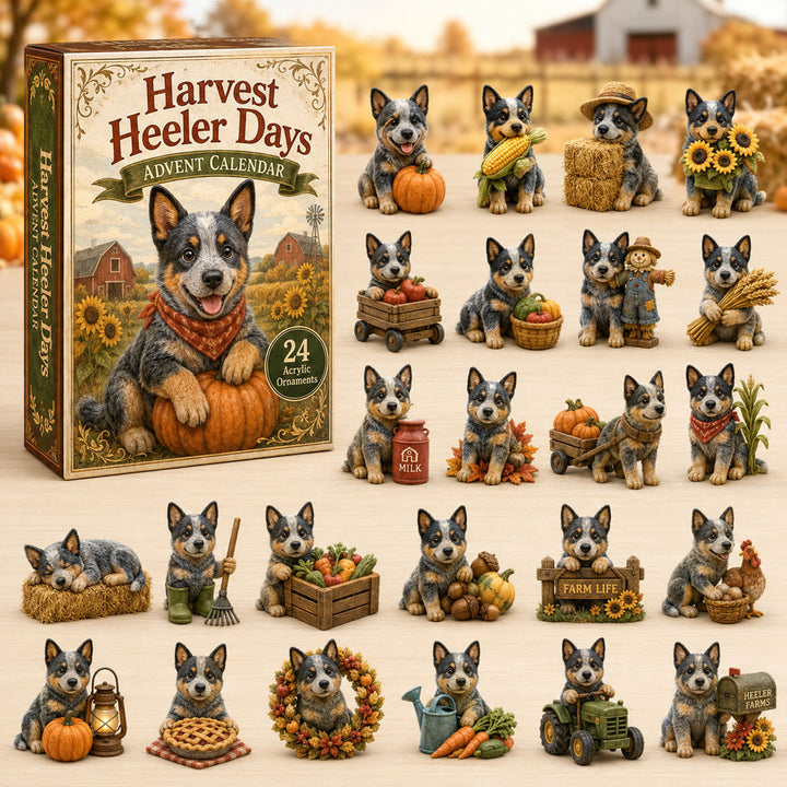 CHRISTMAS KICKOFF 40% OFF - Harvest Heeler Days Advent Calendar 2026 - 24-Day Festive Countdown, Acrylic Charms Blind Box - Gift For Dog Lovers AC0TH239