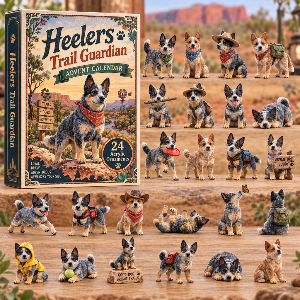 CHRISTMAS KICKOFF 40% OFF - Heelers Trail Guardian Advent Calendar 2026 - 24-Day Festive Countdown, Acrylic Charms Blind Box - Gift For Dog Lovers AC0TH238