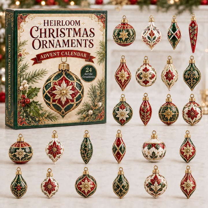 CHRISTMAS KICKOFF 40% OFF - Heirloom Christmas Advent Calendar 2026 - 24-Day Festive Countdown, Acrylic Charms Blind Box - Gift For Christmas Lovers AC0NT030