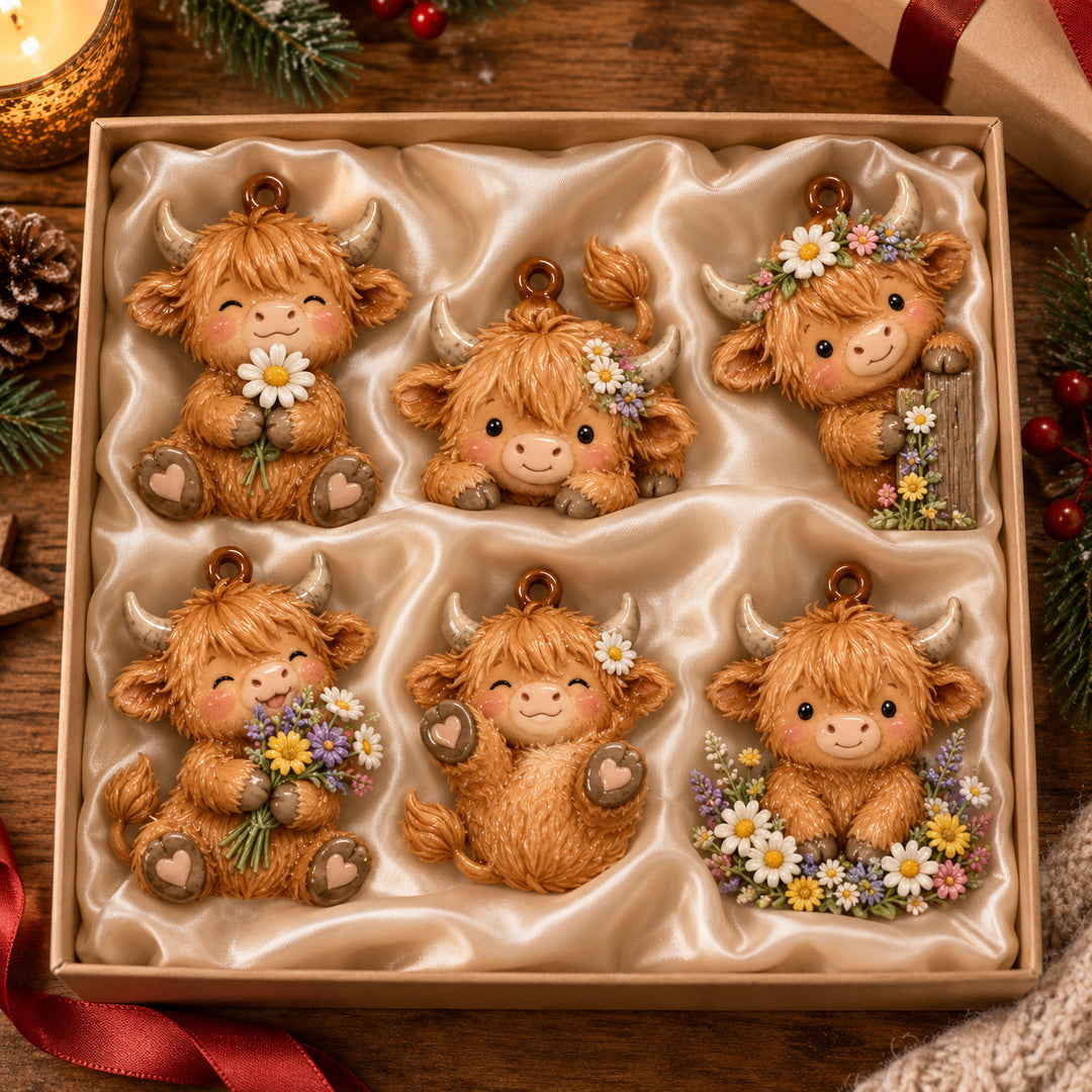 Highland Flower Friends Acrylic Ornament Gift Set NCU0HT168