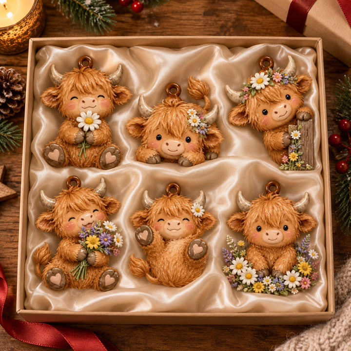 Highland Flower Friends Acrylic Ornament Gift Set NCU0HT168