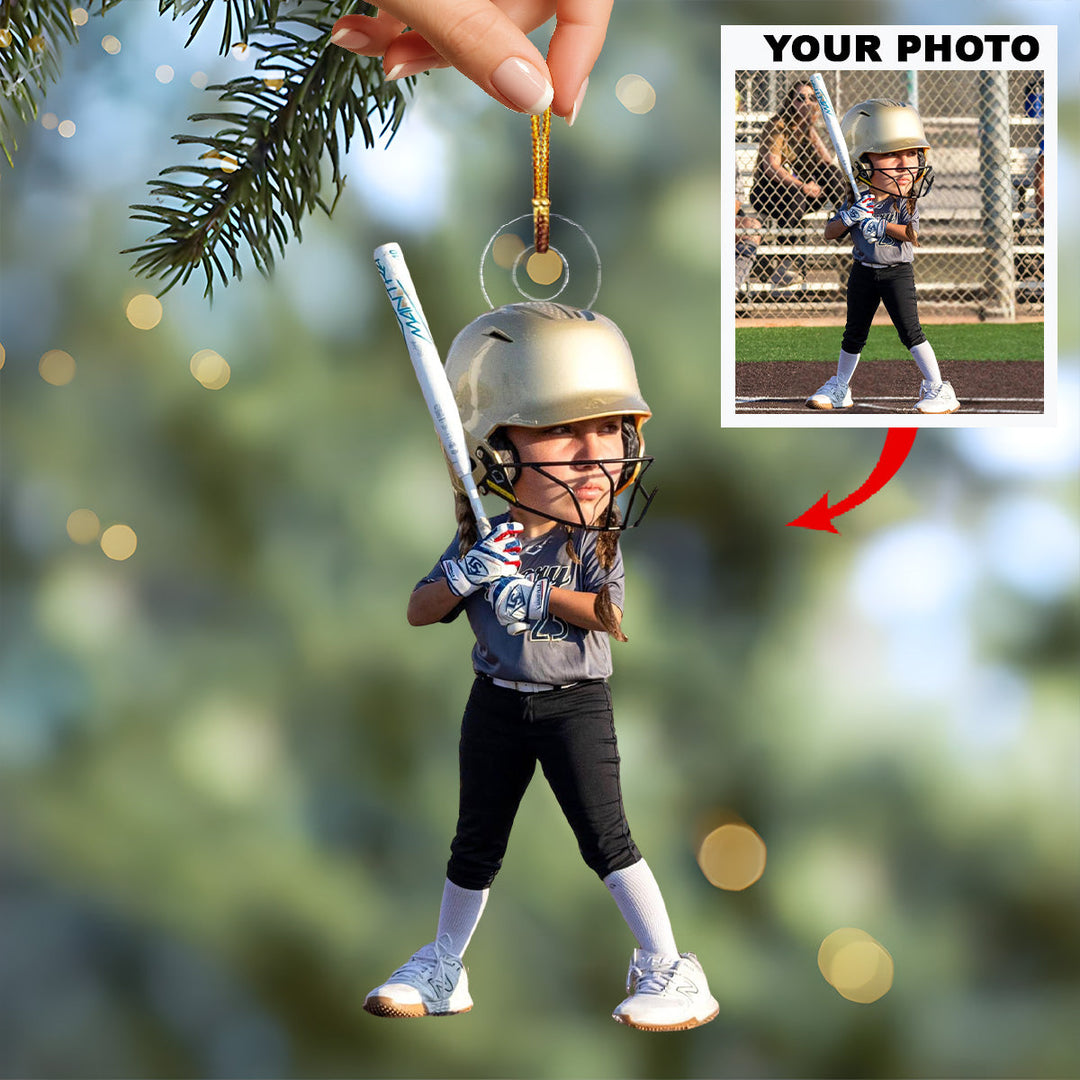 Hit Like A Diva - Personalized Photo Mica Ornament - Christmas Gift For Family Members