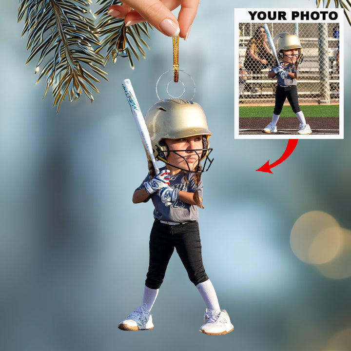 Hit Like A Diva - Personalized Photo Mica Ornament - Christmas Gift For Family Members
