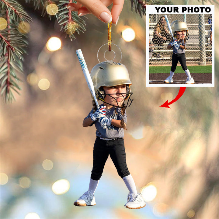 Hit Like A Diva - Personalized Photo Mica Ornament - Christmas Gift For Family Members