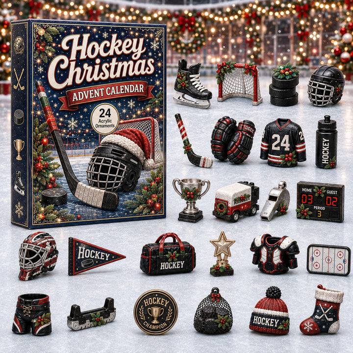 CHRISTMAS KICKOFF 40% OFF - Hockey Christmas Advent Calendar 2026 - 24-Day Festive Countdown, Acrylic Charms Blind Box - Gift For Hockey Lovers AC0HA181