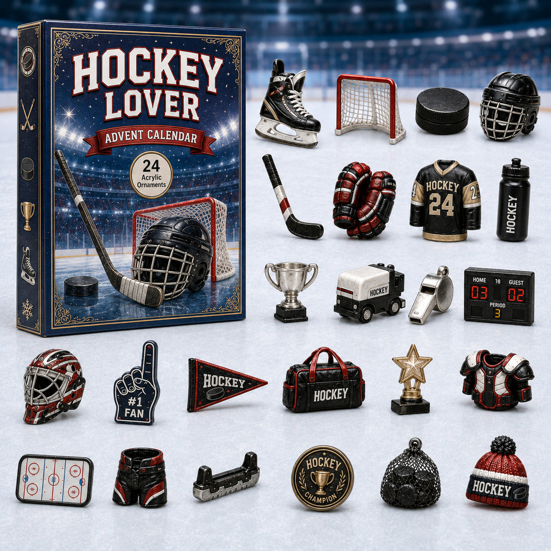 CHRISTMAS KICKOFF 40% OFF - Hockey Lover Advent Calendar 2026 - 24-Day Festive Countdown, Acrylic Charms Blind Box - Gift For Sports Lovers