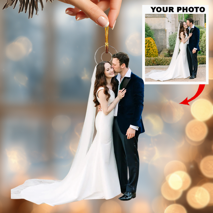 Holding Forever - Personalized Photo Mica Ornament - Christmas Gift For Family Members