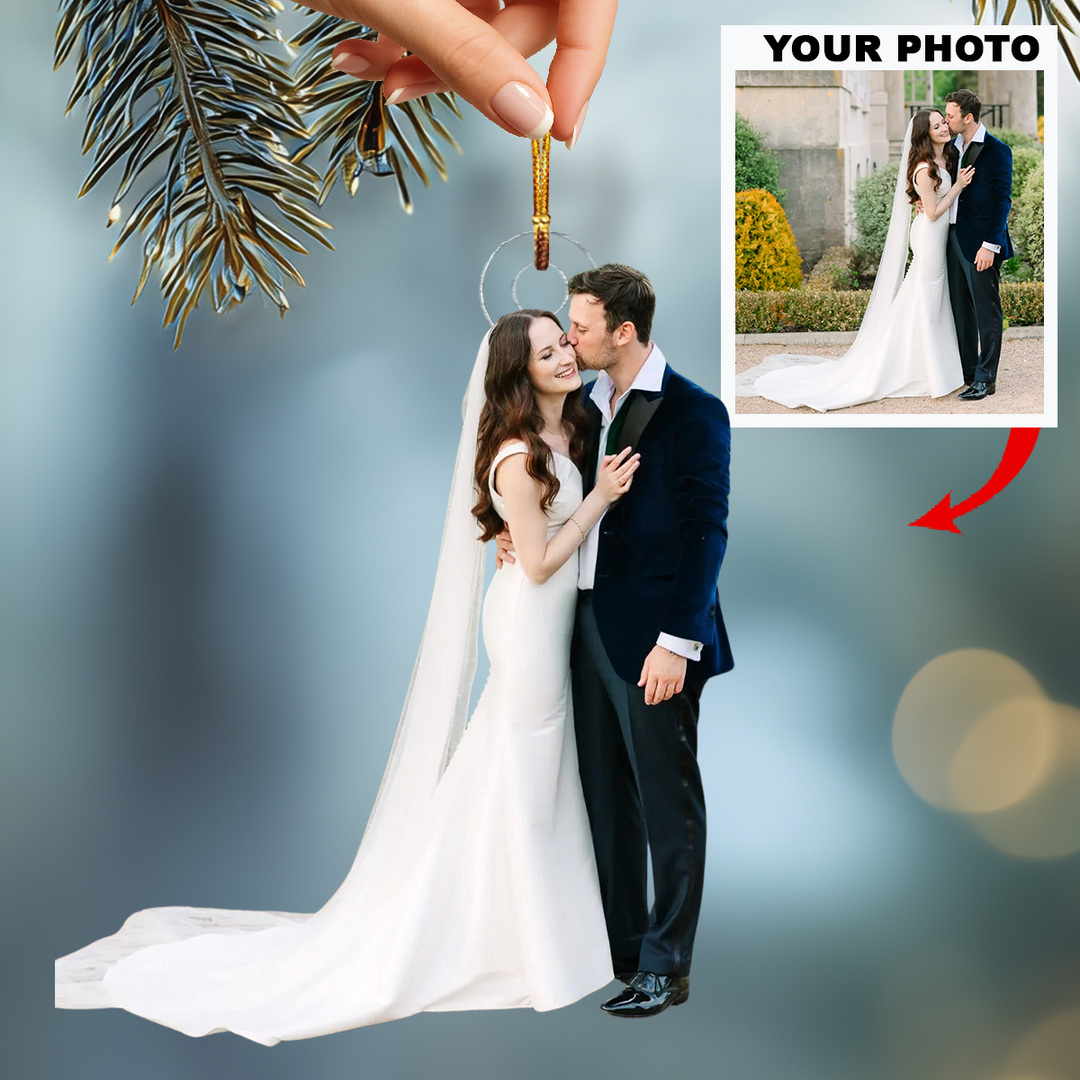 Holding Forever - Personalized Photo Mica Ornament - Christmas Gift For Family Members