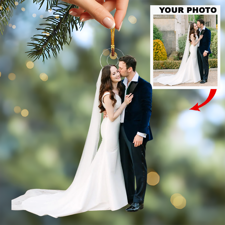 Holding Forever - Personalized Photo Mica Ornament - Christmas Gift For Family Members