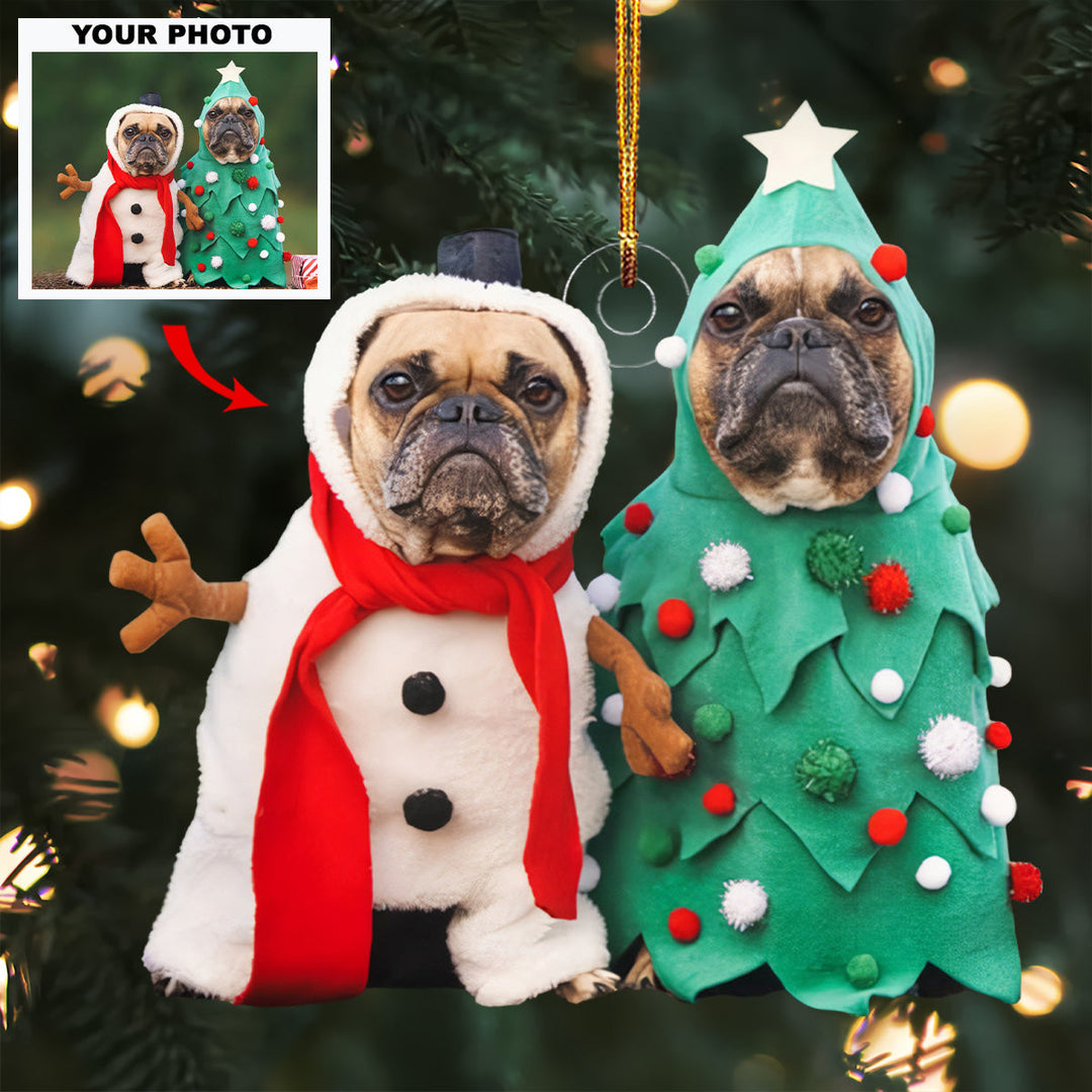 Holiday Duo - Personalized Photo Mica Ornament - Gift For Dog Lovers, Pet Lovers, Dog Mom, Dog Dad
