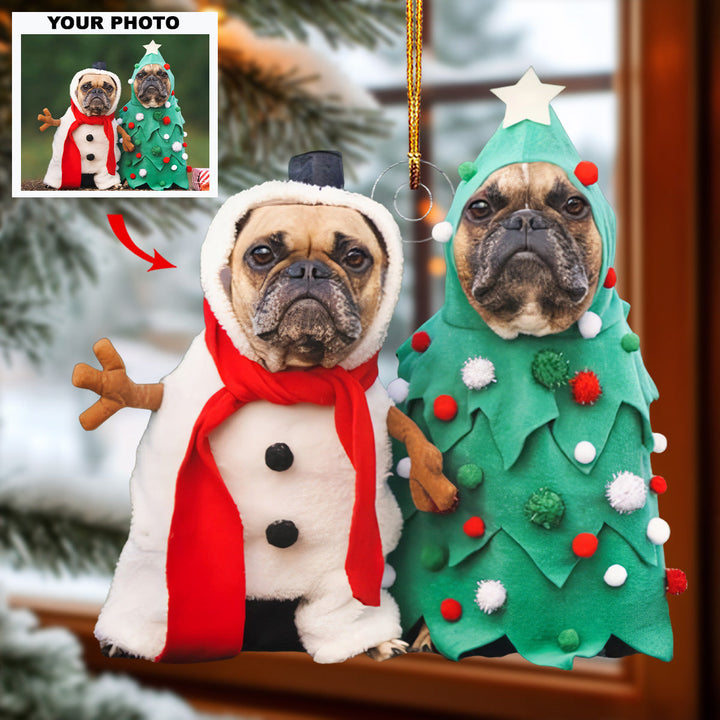 Holiday Duo - Personalized Photo Mica Ornament - Gift For Dog Lovers, Pet Lovers, Dog Mom, Dog Dad
