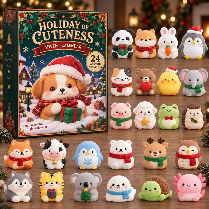 CHRISTMAS KICKOFF 40% OFF - Holiday Of Cuteness Advent Calendar 2026 - 24-Day Festive Countdown, Acrylic Charms Blind Box - Gift For Kids AC0TM387