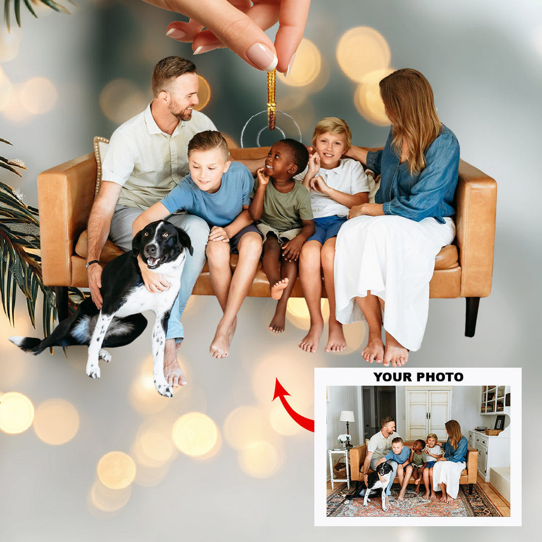 Holiday Togetherness - Personalized Photo Mica Ornament - Christmas Gift For Family Members