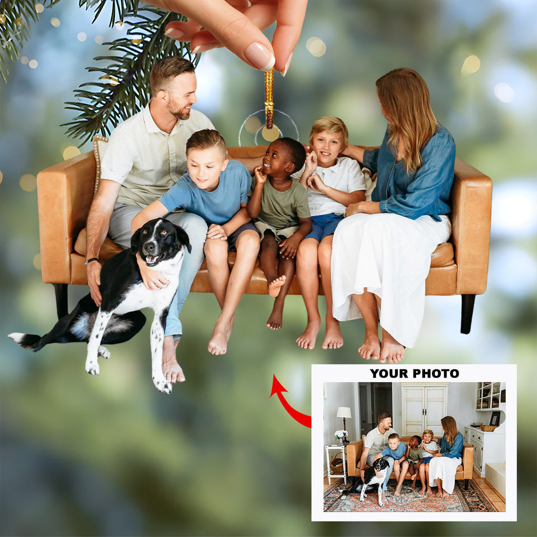 Holiday Togetherness - Personalized Photo Mica Ornament - Christmas Gift For Family Members