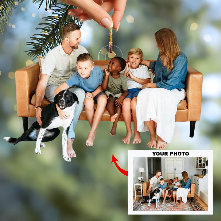 Holiday Togetherness - Personalized Photo Mica Ornament - Christmas Gift For Family Members