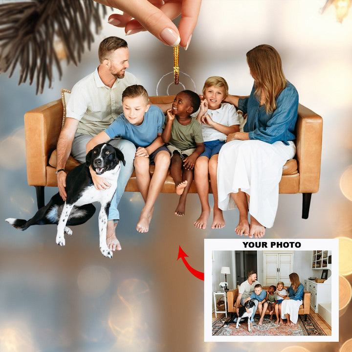 Holiday Togetherness - Personalized Photo Mica Ornament - Christmas Gift For Family Members
