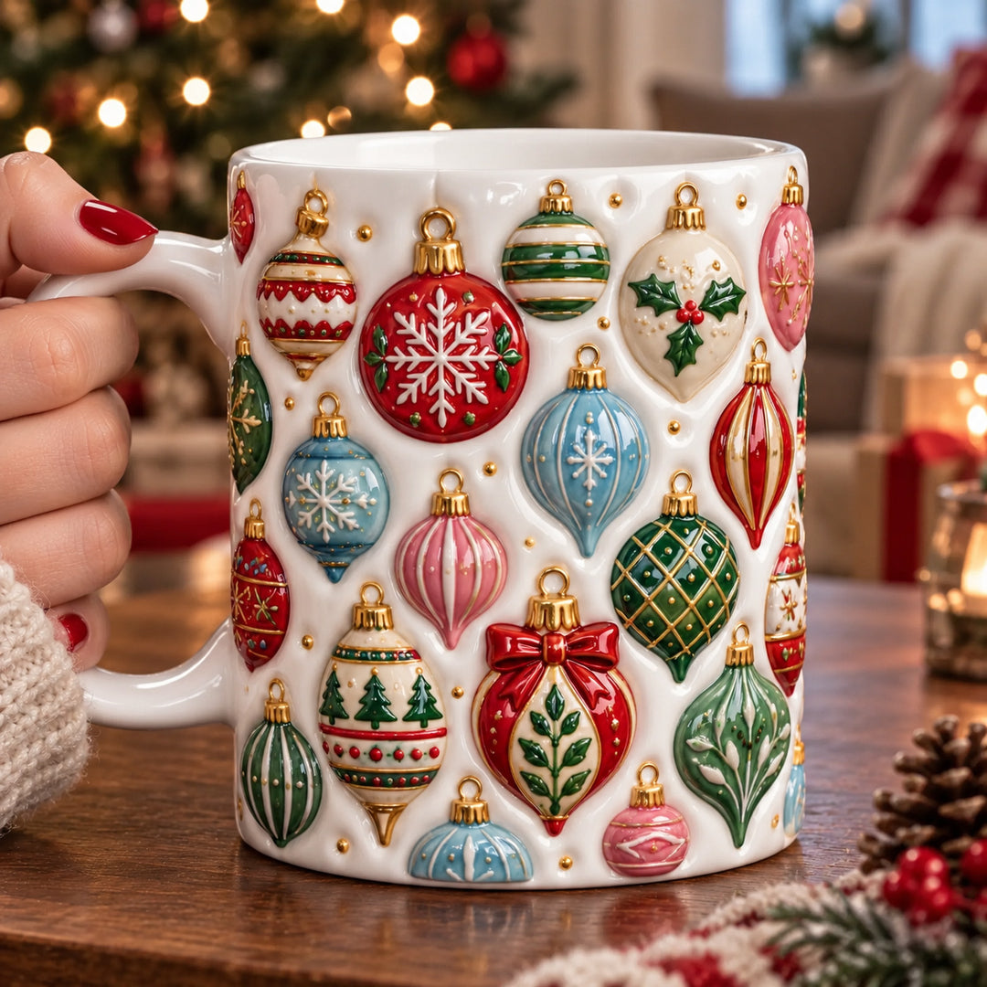 Holy Jolly Christmas 3D Effect Printed Accent Mug NCU0HT234