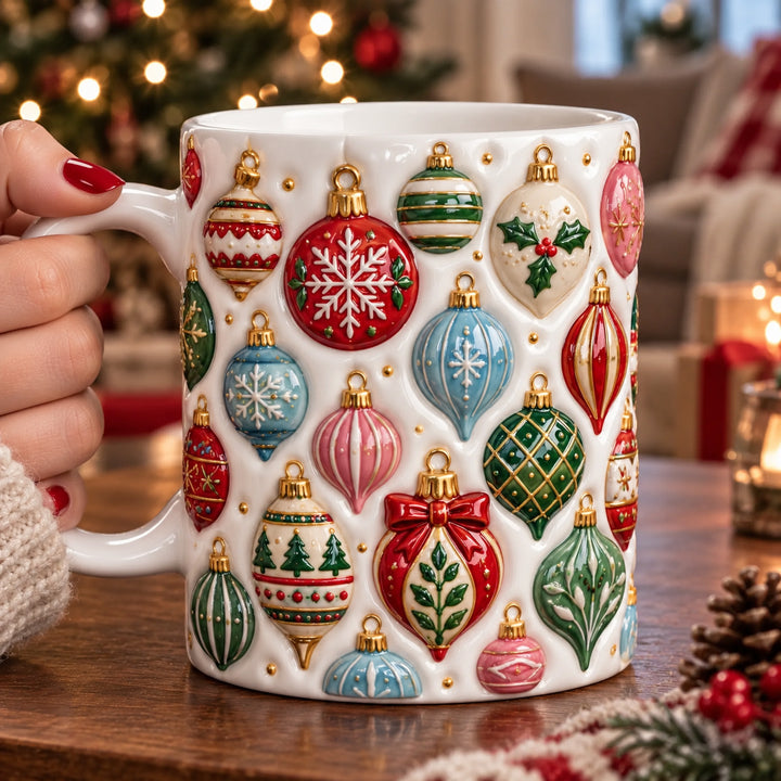 Holy Jolly Christmas 3D Effect Printed Accent Mug NCU0HT234