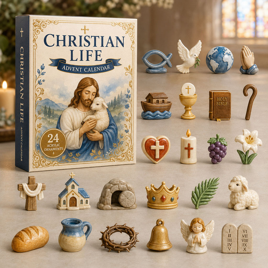 CHRISTMAS KICKOFF 40% OFF - Holy Life Advent Calendar 2026 - 24-Day Festive Countdown, Acrylic Charms Blind Box - Gift For Religious Collectors