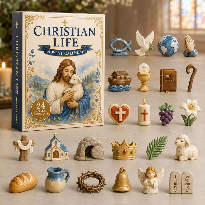 CHRISTMAS KICKOFF 40% OFF - Holy Life Advent Calendar 2026 - 24-Day Festive Countdown, Acrylic Charms Blind Box - Gift For Religious Collectors