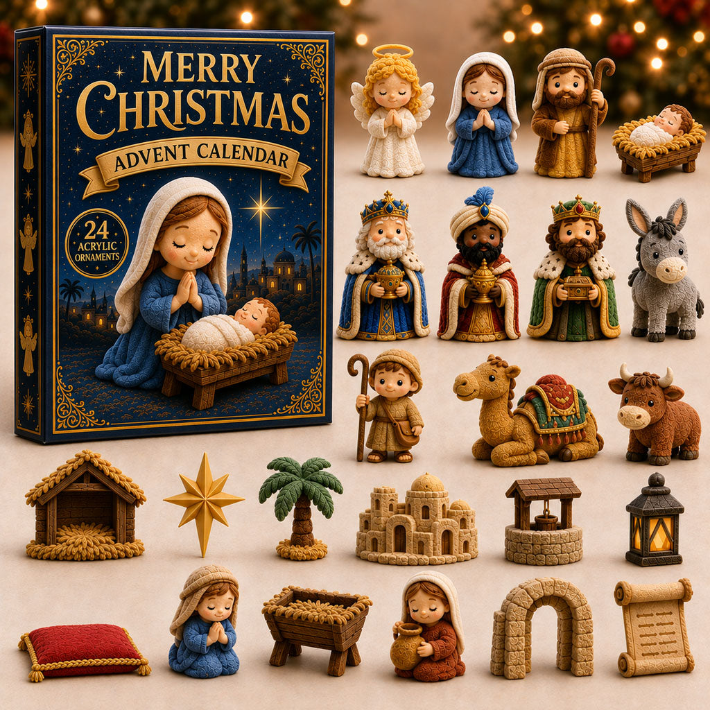 CHRISTMAS KICKOFF 40% OFF - Holy Night Advent Calendar 2026 - 24-Day Festive Countdown, Acrylic Charms Blind Box - Gift For Religious Collectors