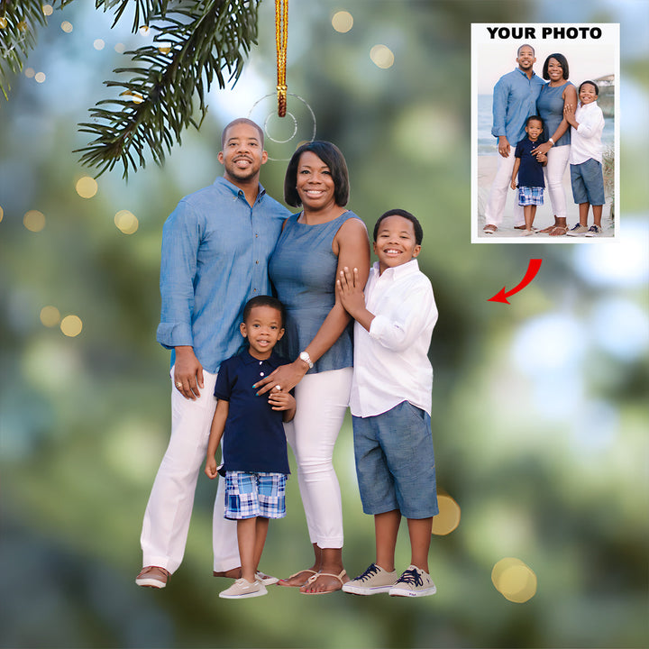 Home Is Where We Smile - Personalized Photo Mica Ornament - Christmas Gift For Family Members