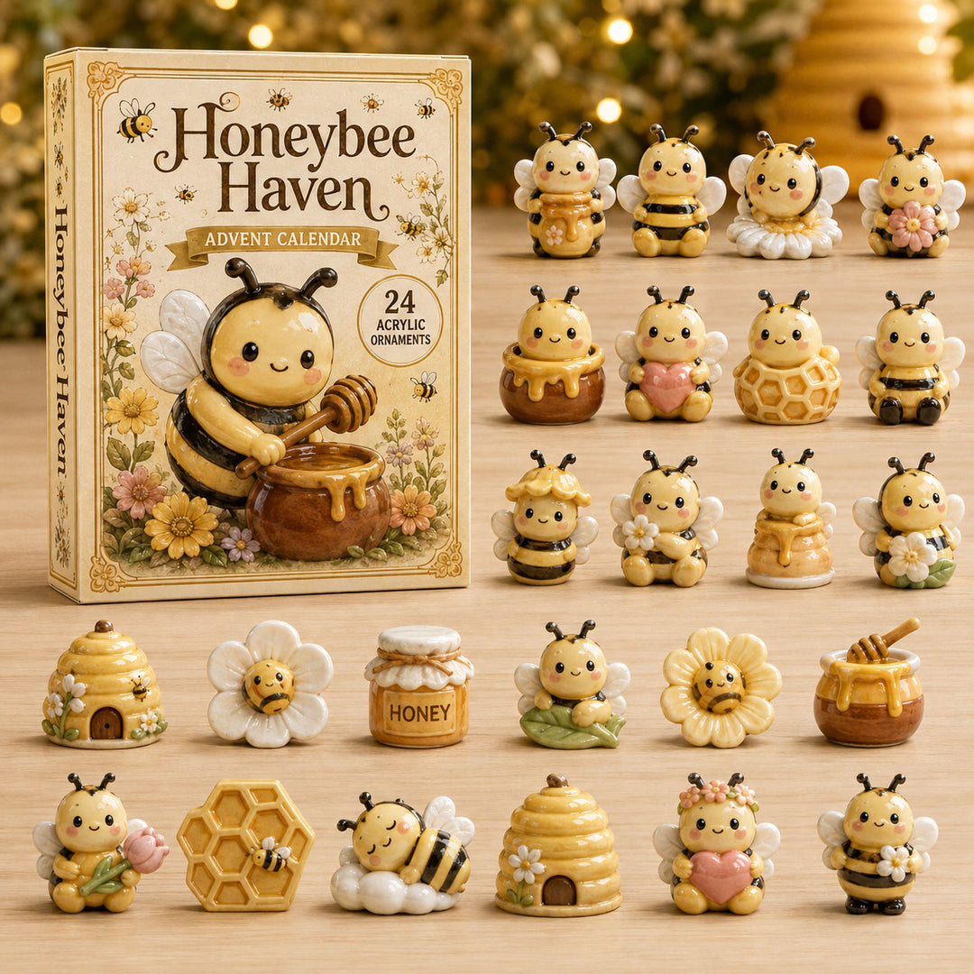 CHRISTMAS KICKOFF 40% OFF - Honeybee Haven Advent Calendar 2026 - 24-Day Festive Countdown, Acrylic Charms Blind Box - Gift For Bee Lover