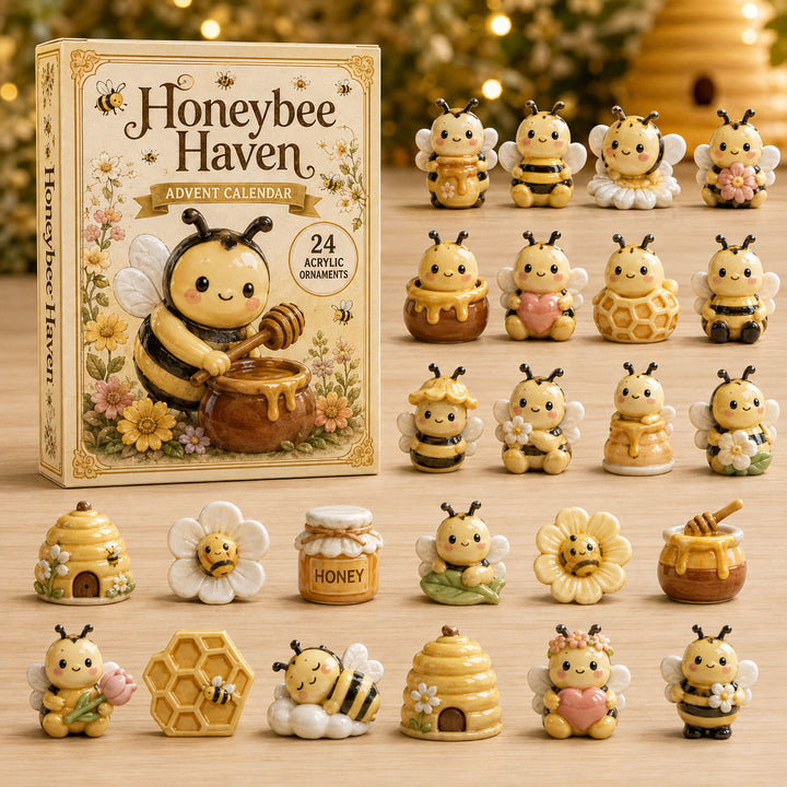 CHRISTMAS KICKOFF 40% OFF - Honeybee Haven Advent Calendar 2026 - 24-Day Festive Countdown, Acrylic Charms Blind Box - Gift For Bee Lover