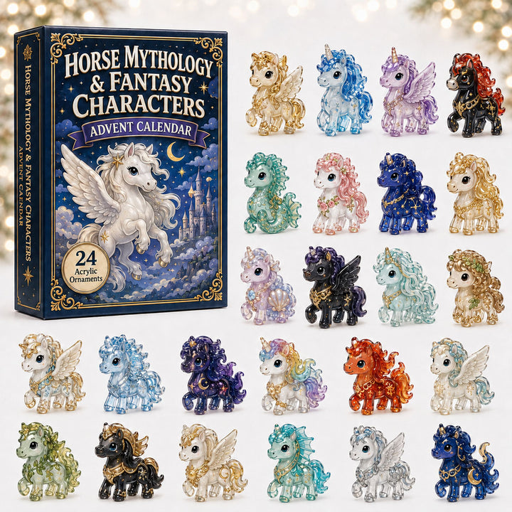 CHRISTMAS KICKOFF 40% OFF - Horse Mythical Advent Calendar 2026 - 24-Day Festive Countdown, Acrylic Charms Blind Box - Gift For Fantasy Lovers AC0HA025