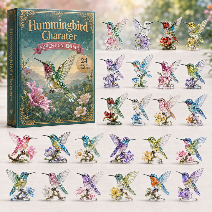 CHRISTMAS KICKOFF 40% OFF - Hummingbird Character Advent Calendar 2026 - 24-Day Festive Countdown, Acrylic Charms Blind Box - Gift For Bird Lovers