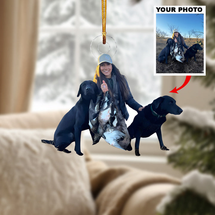 Hunt Team Triumph - Personalized Photo Mica Ornament - Christmas Gift For Hunting Lovers