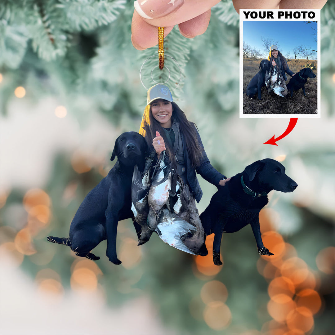 Hunt Team Triumph - Personalized Photo Mica Ornament - Christmas Gift For Hunting Lovers