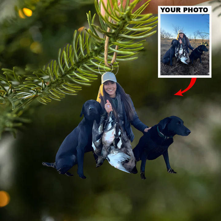 Hunt Team Triumph - Personalized Photo Mica Ornament - Christmas Gift For Hunting Lovers