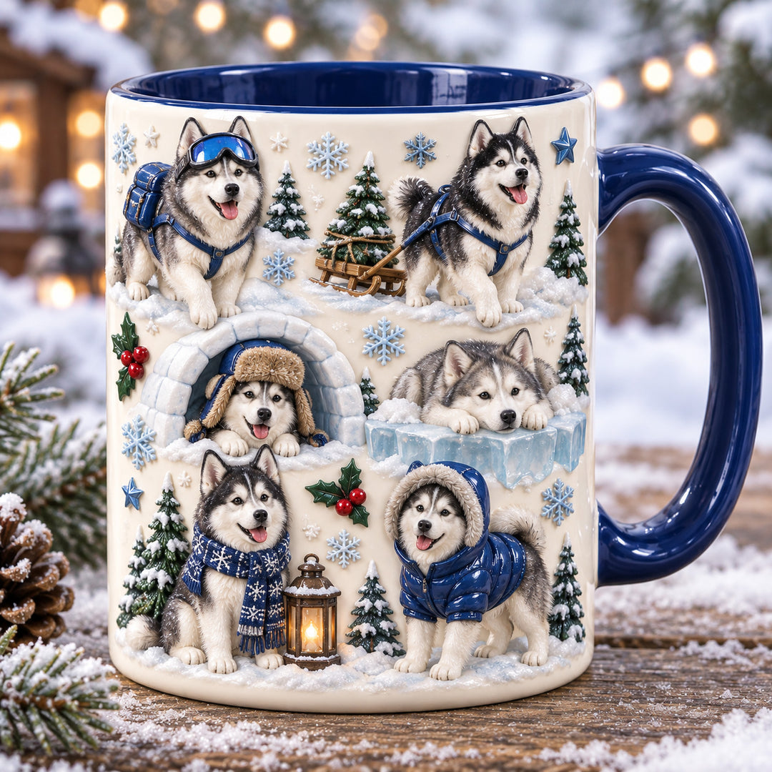 Husky Northern Life 3D Effect Printed Accent Mug NCU0HT271