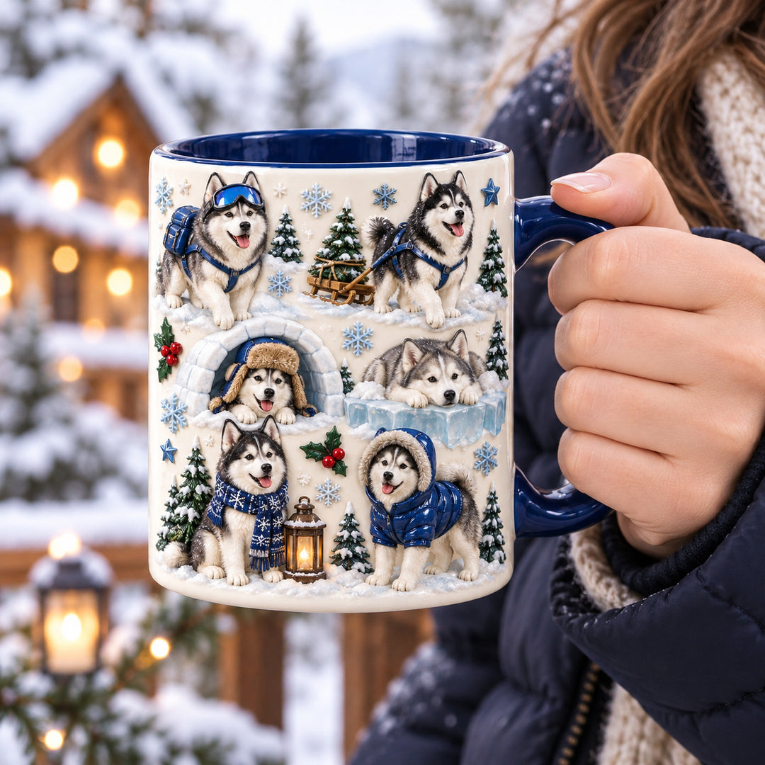 Husky Northern Life 3D Effect Printed Accent Mug NCU0HT271