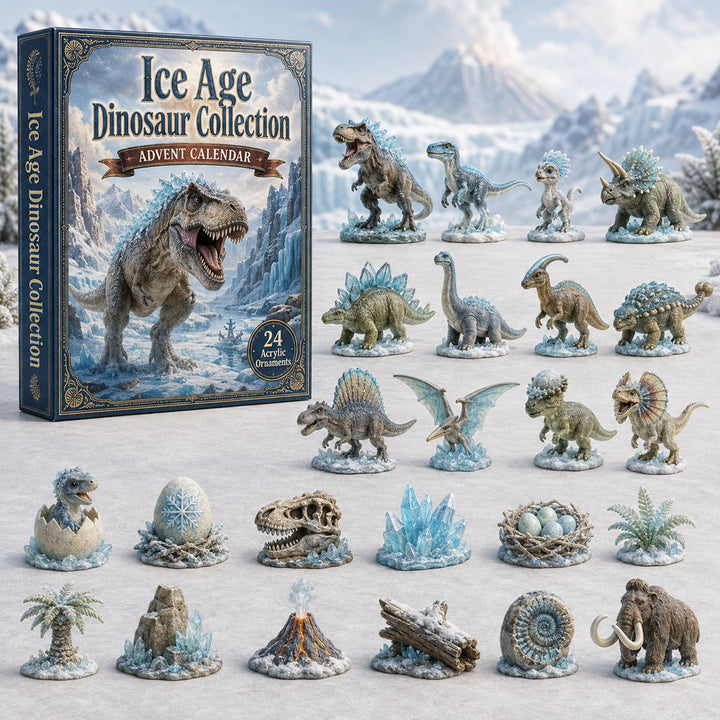 CHRISMAST KICKOFF 40% OFF - Ice Age Dinosaur Advent Calendar 2026 - 24-Day Festive Countdown, Acrylic Charms Blind Box - Gift For Dinosaur Lovers AC0TH067