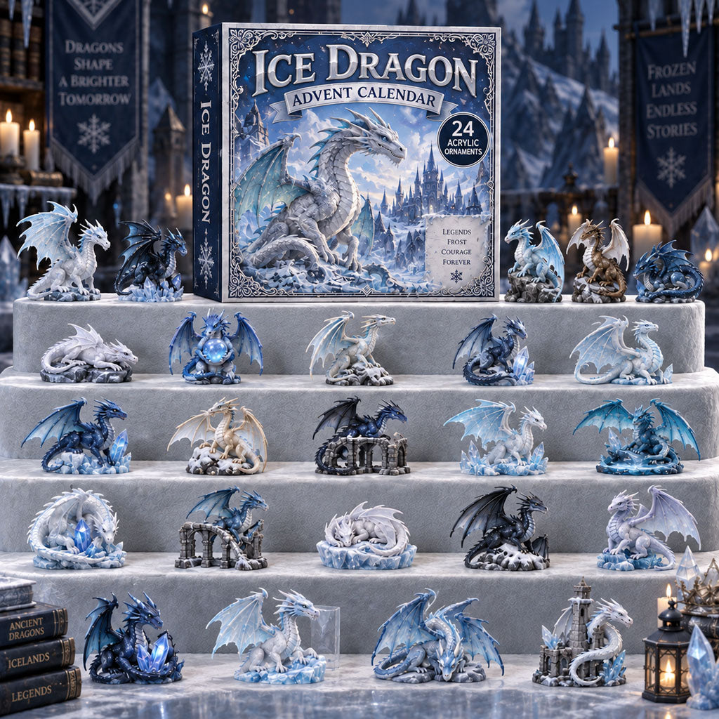 CHRISTMAS KICKOFF 40% OFF - Ice Dragon Advent Calendar 2026 - 24-Day Festive Countdown, Acrylic Charms Blind Box - Gift For Dragon Lovers AC0TM322