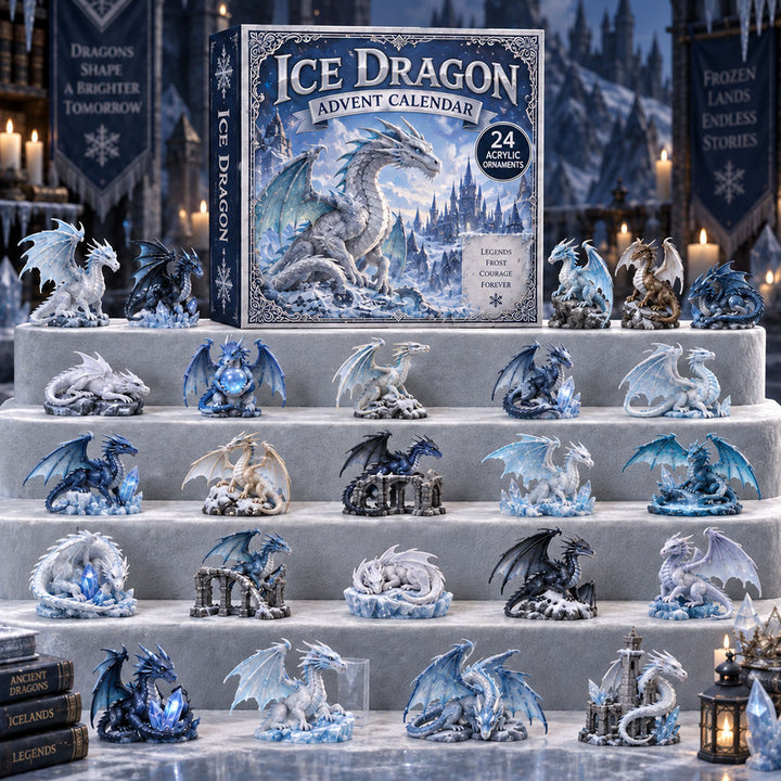 CHRISTMAS KICKOFF 40% OFF - Ice Dragon Advent Calendar 2026 - 24-Day Festive Countdown, Acrylic Charms Blind Box - Gift For Dragon Lovers AC0TM322