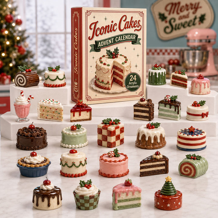 CHRISTMAS KICKOFF 40% OFF - Iconic Cakes Advent Calendar 2026 - 24-Day Festive Countdown, Acrylic Charms Blind Box - Gift For Food Lovers AC0TH208