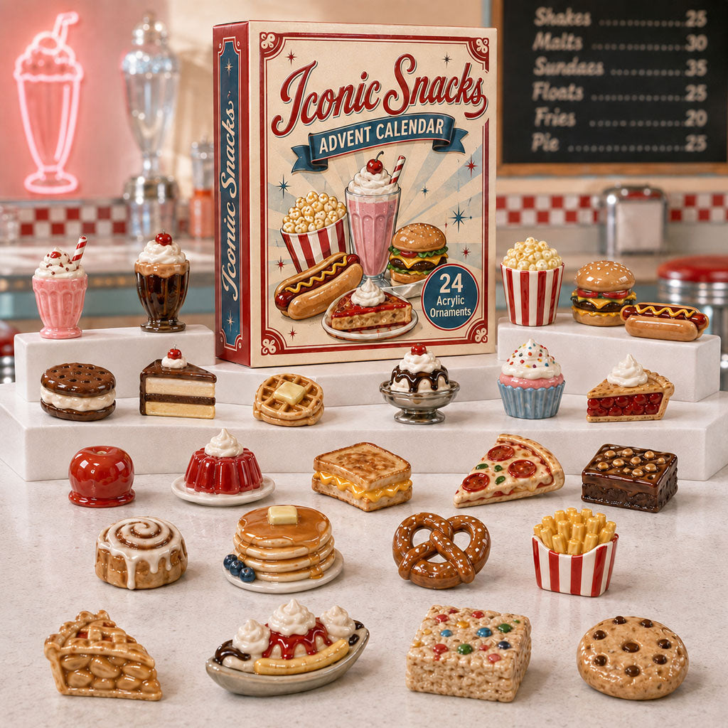 CHRISTMAS KICKOFF 40% OFF - Iconic Snacks Advent Calendar 2026 - 24-Day Festive Countdown, Acrylic Charms Blind Box - Gift For Food Lovers AC0TH209