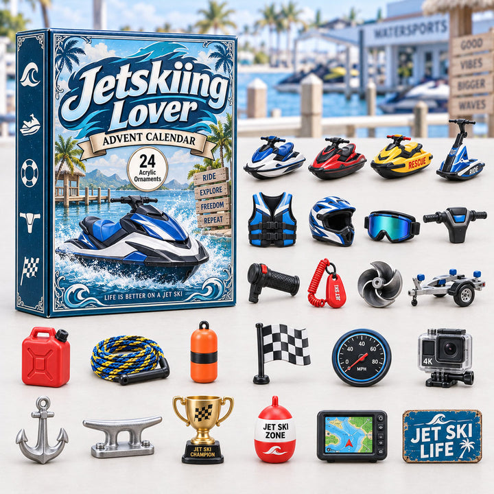 CHRISTMAS KICKOFF 40% OFF - Jetskiing Lover Advent Calendar 2026 - 24-Day Festive Countdown, Acrylic Charms Blind Box - Gift For Outdoor Hobby Lovers AC0HA260