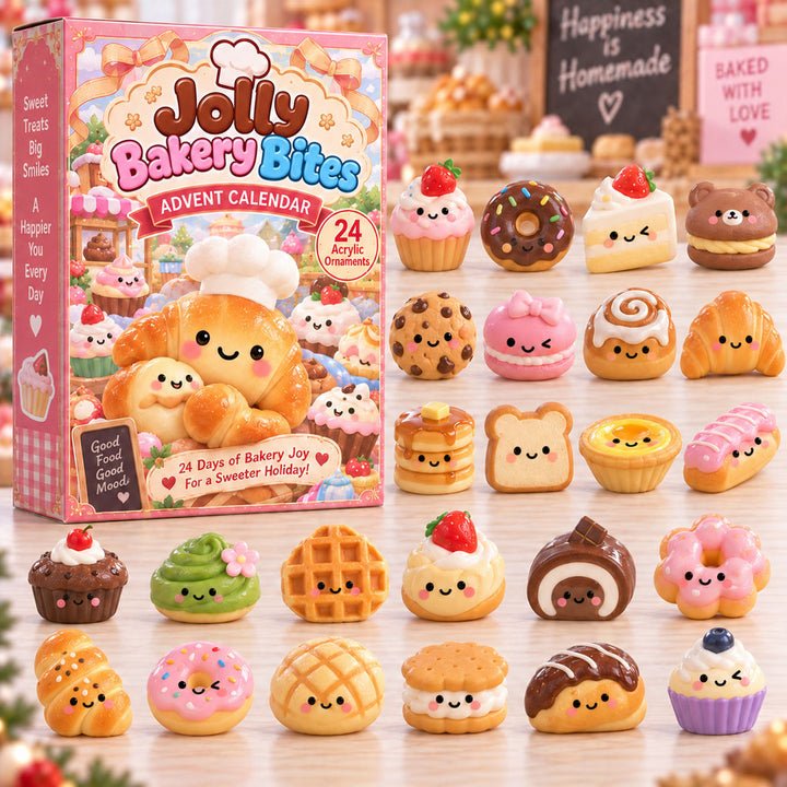CHRISTMAS KICKOFF 40% OFF - Jolly Bakery Bites Advent Calendar 2026 - 24-Day Festive Countdown, Acrylic Charms Blind Box - Gift For Kids AC0HA316