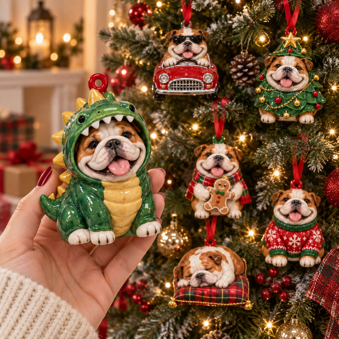 Jolly Bulldog Moments Acrylic Ornament Gift Set NCU0HT241