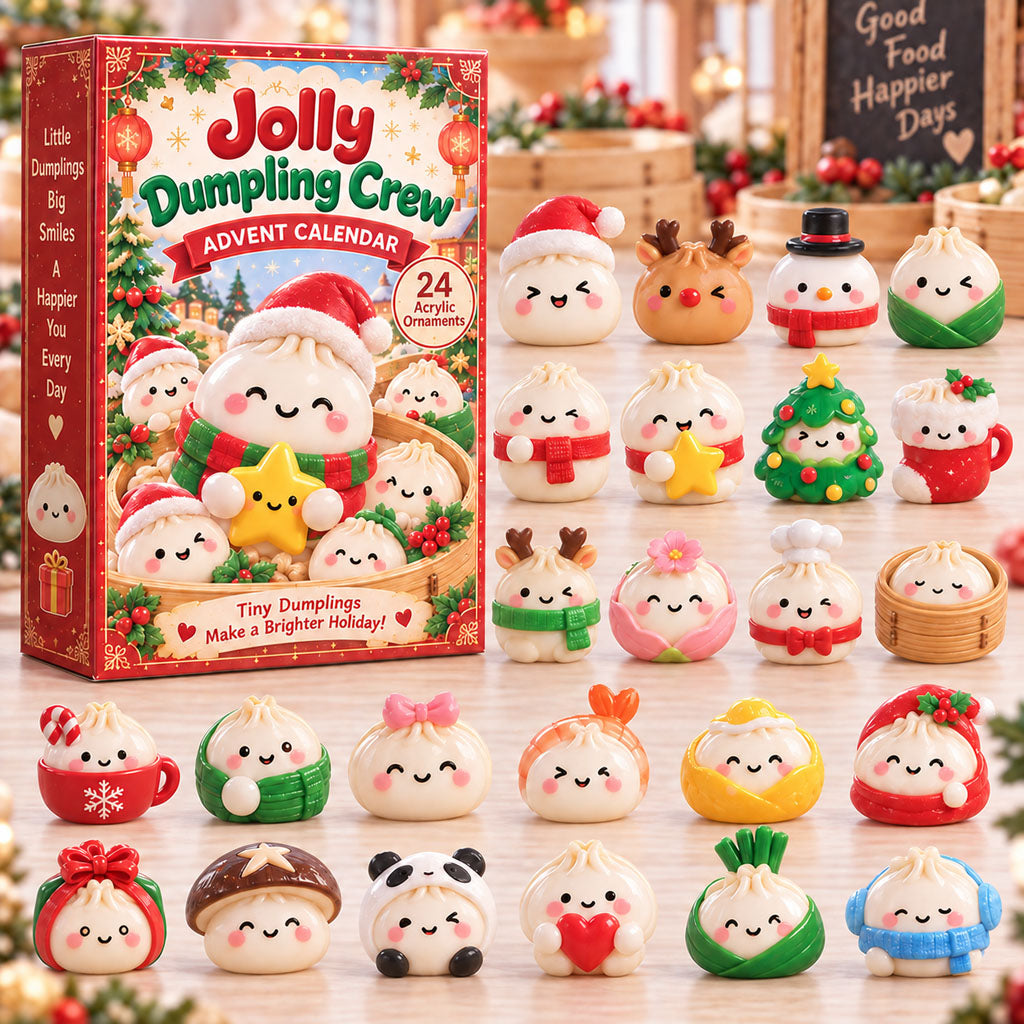 CHRISTMAS KICKOFF 40% OFF - Jolly Dumpling Crew Advent Calendar 2026 - 24-Day Festive Countdown, Acrylic Charms Blind Box - Gift For Kids AC0HA317
