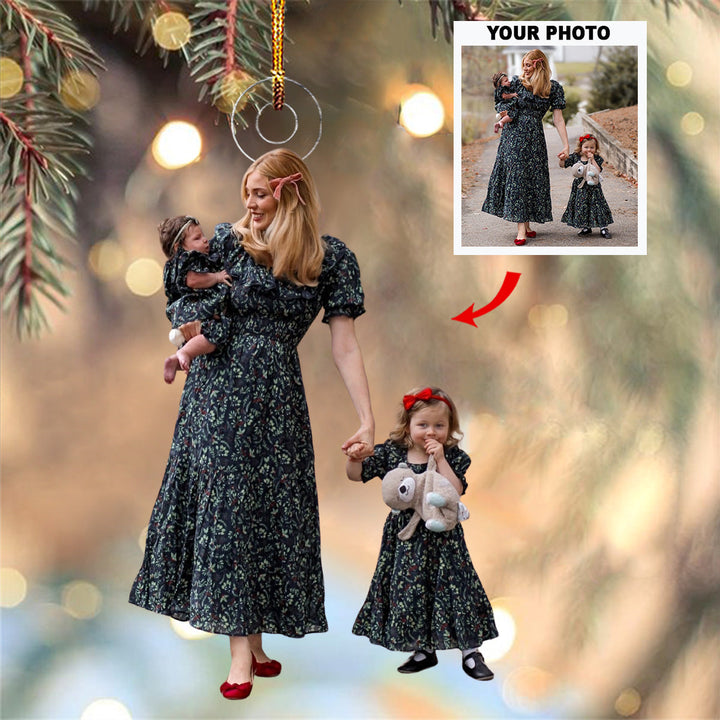 Joyful Gathering - Personalized Photo Mica Ornament - Gift For Family Members