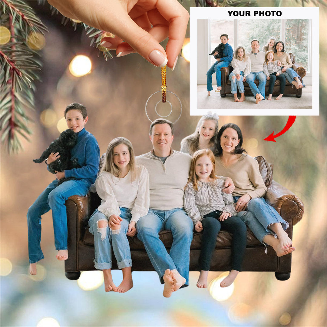Joyful Family Bond - Personalized Photo Mica Ornament - Christmas Gift For Family Members