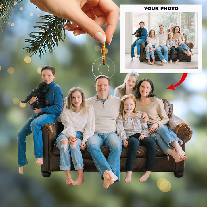 Joyful Family Bond - Personalized Photo Mica Ornament - Christmas Gift For Family Members