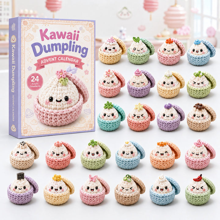 CHRISTMAS KICKOFF 40% OFF - Kawaii Dumpling Advent Calendar 2026 - 24-Day Festive Countdown, Acrylic Charms Blind Box - Gift For Crochet Lovers AC0HA175