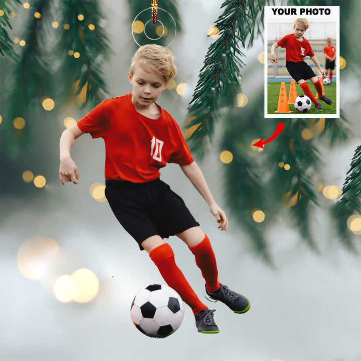 Kickoff Cheer - Personalized Photo Mica Ornament - Gift For Soccer Lovers, Family Members, Friends