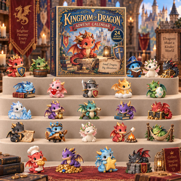 CHRISTMAS KICKOFF 40% OFF - Kingdom Of Dragon Advent Calendar 2026 - 24-Day Festive Countdown, Acrylic Charms Blind Box - Gift For Dragon Lovers AC0TM321